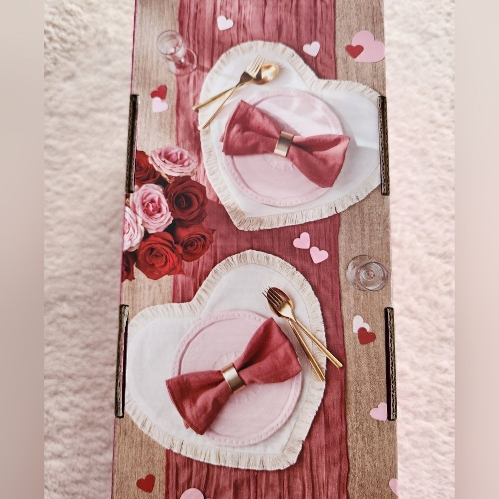 NEW "I Will Always Love You" Placemats, Table Runner, Napkins, Napkin Rings Set